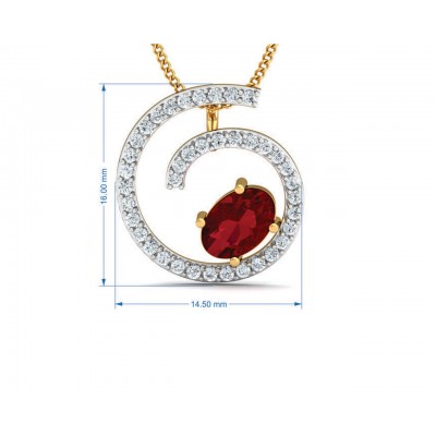Verica ruby Pendant, Earring & Ring Set in Gold with diamonds